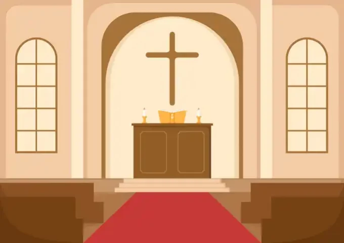 Altar prepared for Mass