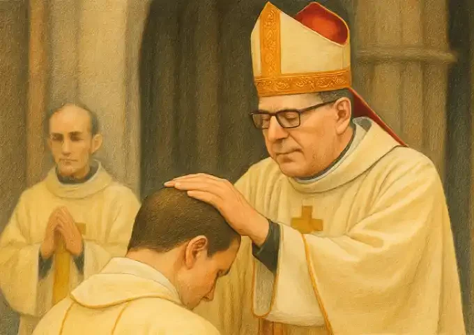 Bishop ordaining a priest