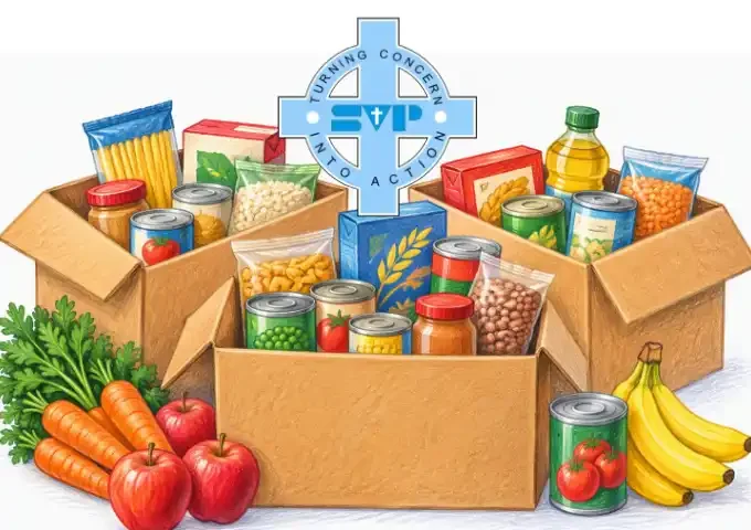 Boxes of Provisions for SVP Food Bank