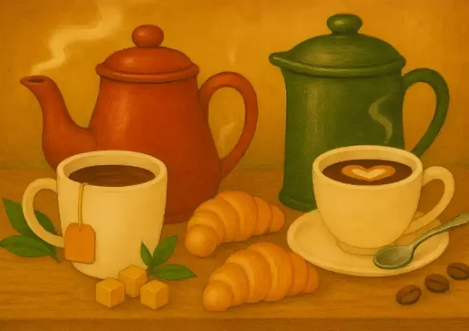 Cups and Pots of Tea & Coffee