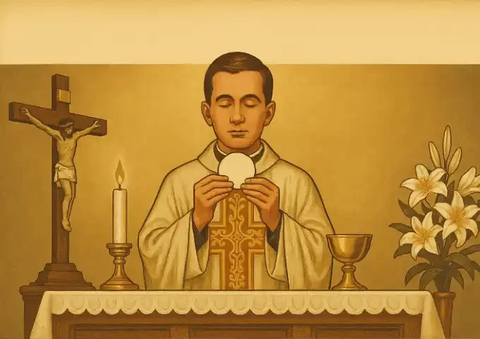 Priest Celebrating Holy Mass